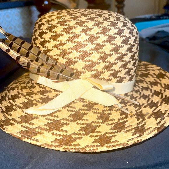 Frank Olive ladies houndstooth straw hat… Lightweight and stylish…! - Picture 1 of 10